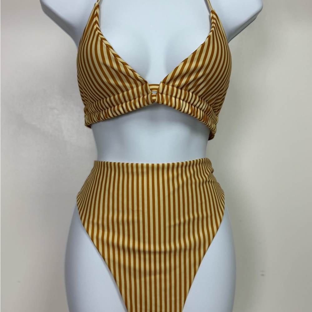 Striped Yellow Bikini Set